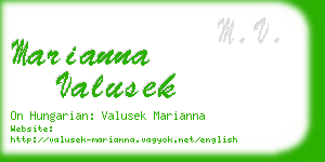 marianna valusek business card